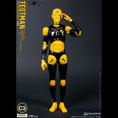 Желтый манекен для краш-тестов - Коллекционная фигурка 1/12 SCALE Action Figure Testman C3 (DPS10) - DAMTOYS