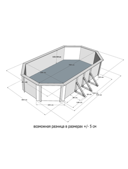 Деревянный морозоустойчивый бассейн 7,0 х 3,7 м  глубиной 130 см "Байкал-2" большой от Кристалл