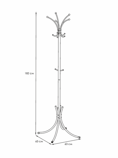 Вешалка напольная Корона разборная (черный)