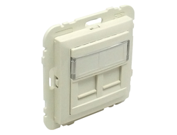 Лицевая панель с суппортом для 2-х коннекторов RJ45 бежевая - Logus 90 - Efapel 90442 SMF