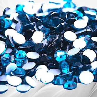 Стразы термоклеевые, цвет бирюзовый, размер SS16 (3,8 - 4,0 мм), 1440 шт