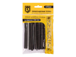 Набор термоусадочных трубок Гермокомплект 18/6 (черн) в нарезке по 100мм