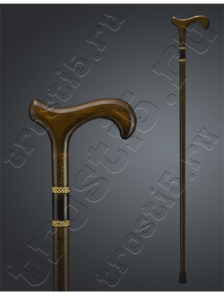 элегантная трость с глянцевой лакировкой женская анатомическая деревянная трость