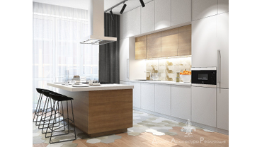 дизайн интерьера современной кухни-гостиной