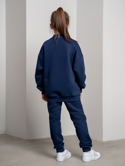 Бомбер на молнии синий