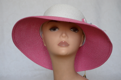 Stefania Maiaroli шляпа Италия летняя 1637 оранжевая с белой тульей фото