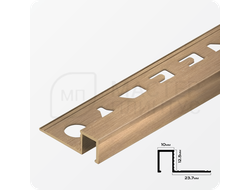 Профиль для плитки П-образный закладной латунный 10х12.5 мм NEEXY PVL32-03 BAO Брашированный 2.7 м