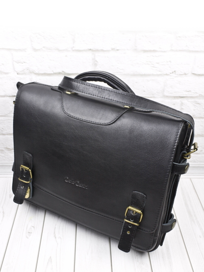 Кожаный портфель Realdo black (арт. 2017-01)