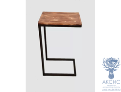 Приставной столик Лофт 400*300*680 мм (ЛДСП венге темный/металл черный)