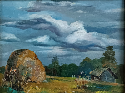 "Деревня Вымол" картон масло 1992 год