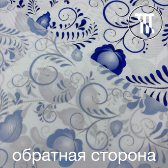 Габардин купон для юбки Гжель 005