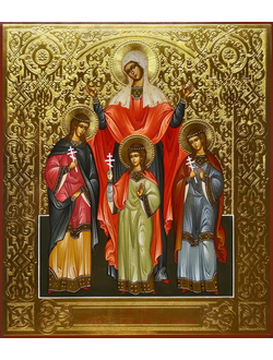 Вера, Надежда, Любовь и матерь их София. Рукописная икона.