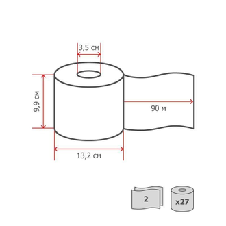 Бумага туалетная Tork Premium T6 2сл бел 100%цел втул 90м 27рул/уп 127520