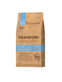 Grandorf (Грандорф): сухой корм для собак всех пород Белая рыба, 1 кг
