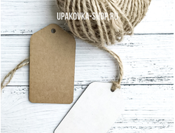 Бирка для записи 65*35 мм, бурая (50 штук)