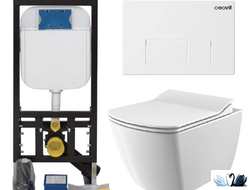 Creavit Set Terra TP325 - Комплект 5 в 1, Инсталляция и подвесной унитаз с кнопкой Spa у Marysя
