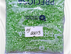 Бисер чешский preciosa рубка 10/0 прозрачный с внутренним салатовым окрашиванием (00013), 50 грамм