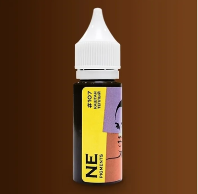 107 КАШТАН ТЕПЛЫЙ, NE pigments, Пигмент для татуажа Нечаевой, Россия
