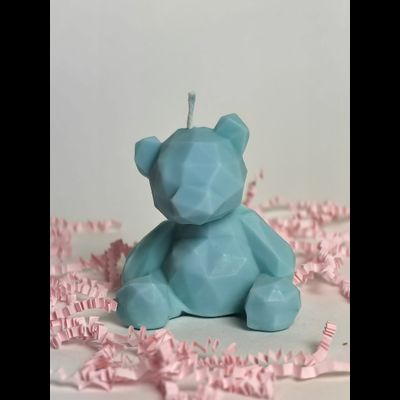 Свеча "Мишка геометрия" Мята