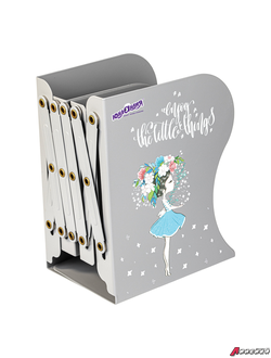 Подставка-держатель для книг и учебников ЮНЛАНДИЯ «Flower girl», раздвижная, металлическая. 237902