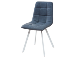 Стул CHILLI SQUARE RU-03 синяя сталь, PU/ белый каркас М-City