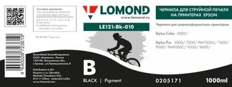 Чернила для широкоформатной печати Lomond LE121-Bk-010