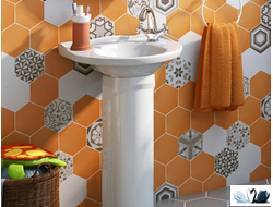 Детский умывальник Орфей 48 см, белый, Оскольская керамика, интерьер с пьедесталом