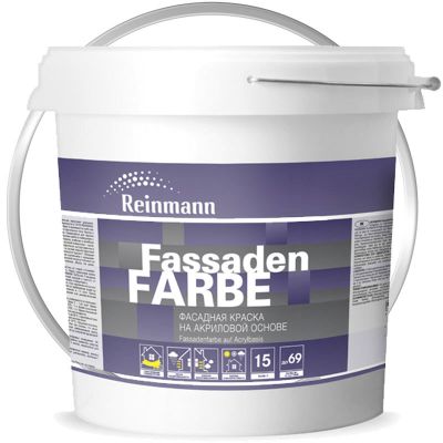 Краска фасадная акриловая REINMANN FassadenFarbe Белая база А 15 л