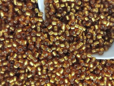 Toho 11/0 - 5г - 22CF Прозрачный матовый топаз с серебряной линией внутри