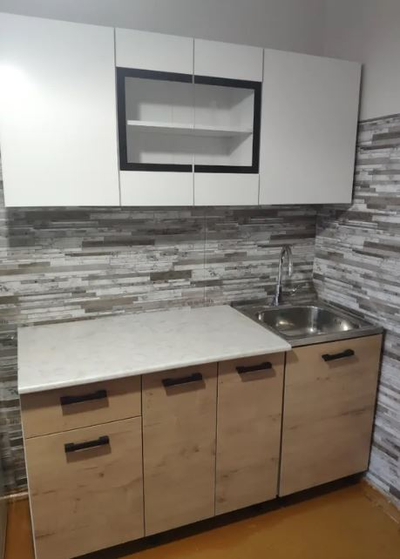 Кухня Хозяюшка 1,5 ЛДСП Вотан/Белый (ЭРА)