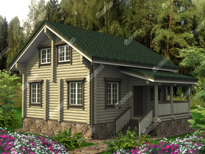 Дом из оцилиндрованного бревна Надежда, площадью 108 м2