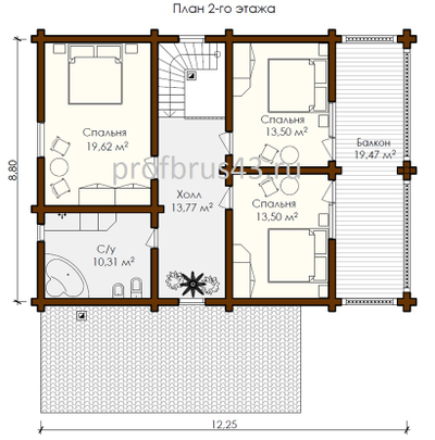 Семейный дом "Угодье" из клееного бруса, 215 м2
