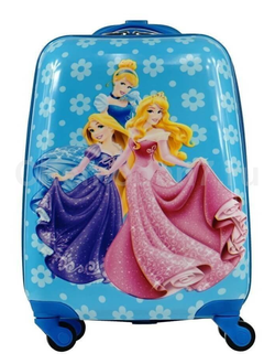 Детский чемодан Принцессы Диснея (Disney Princess) голубой