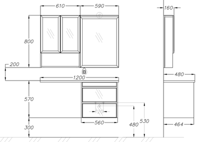 Мебель для ванной Opadiris Фреш 120 белый для стиральный машины (фасады стекло, раковина справа)