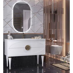 Мебель для ванной Opadiris Ибица 120, напольная белый/золото