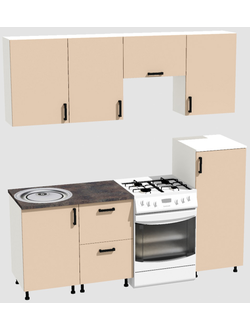 Кухня Эконом 1,5 метра с полуколонкой (1000х500) Цвет: Фон бежевый/Фон бежевый