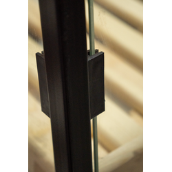 (ЮНИ0900) Витрина "UNIVERSAL"  деревянная с 2-мя полками и стеклом