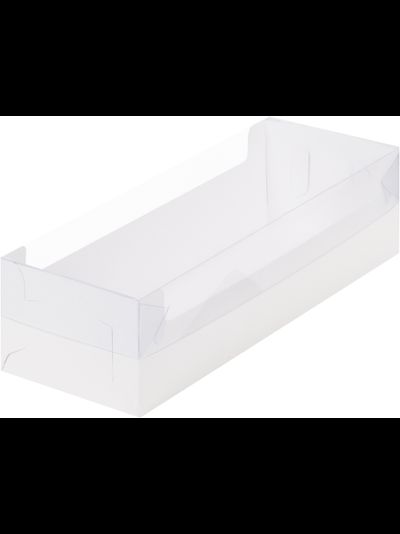 Коробка для торта рулет/полено с окном (белая) , 300*110*80мм