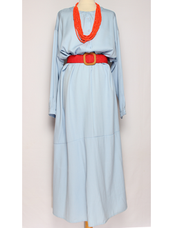 ПЛАТЬЕ ДЖИНСОВОЕ " ВОЛАН" голубое до р.52