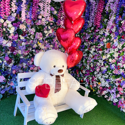 Плюшевый мишка 200 см, Шары сердца 5, Киндер бокс большой