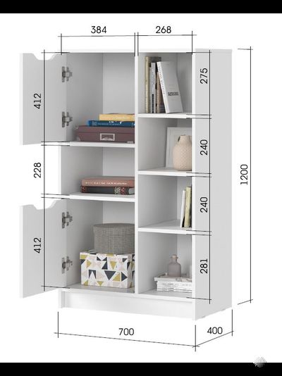 Руна СТЛ 02 Стеллаж Белый/Белый