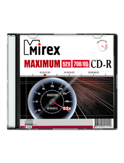 Носители информации CD-R, 52x, Mirex Maximum, Slim/1, UL120052A8S