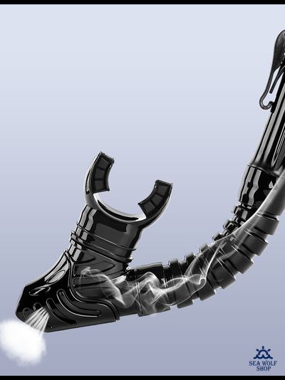 Трубка для дайвинга WAVE сухая, черный силикон