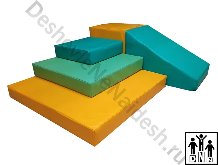 Мягкий модульный Спортивный комплекс «Островок-2» зеленый-желтый