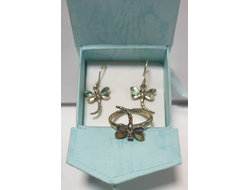 909-5/ Комплект перламутр, серебро