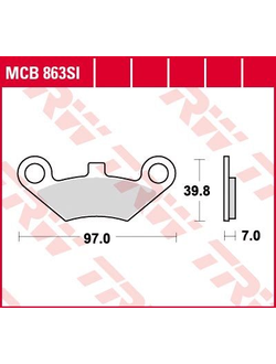 Тормозные колодки TRW MCB863SI (FA159R) (FA453) для CF500A, CF500-2A, CF500-Х5, CF625-Х6, CF500-Х5 H.O., CF800 X8 (передние) // STELS Guepard 650G/800G/850G (передние и задние) (9010-0808A0)
