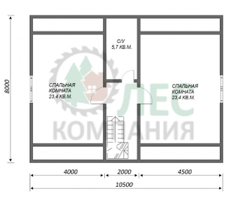 Дом из бруса 8x10,5 с мансардой