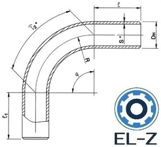 ОСТ 36–42–81 – Отводы гнутые Ду 400 – 500 мм на Ру до 10 МПа (100кгс/см²), угол изгиба не более 90°