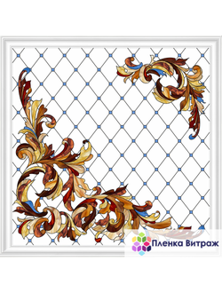 Пленка самоклеющаяся на потолок , витражная пленка, пленочный витраж с классическим рисунком