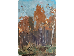 "Осенний пейзаж" картон масло 1940-е годы